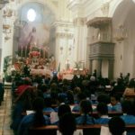 Gli alunni dell'Istituto Francesco Gattola in preghiera con Santa Bernerdette
